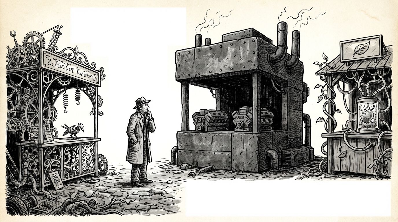A buyer comparing three different marketing automation systems