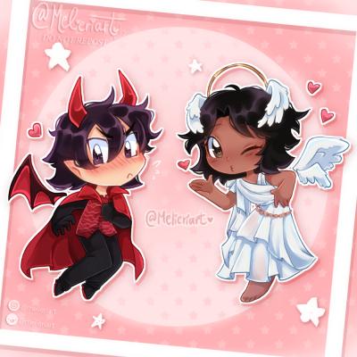 Comisión de San Valentín - Full Render Chibis ₊ ⊹