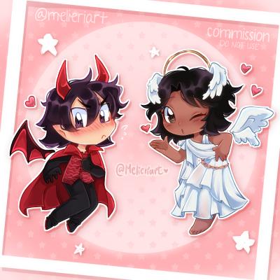 Valentine's Day Commission - Full Render Chibis ₊ ⊹