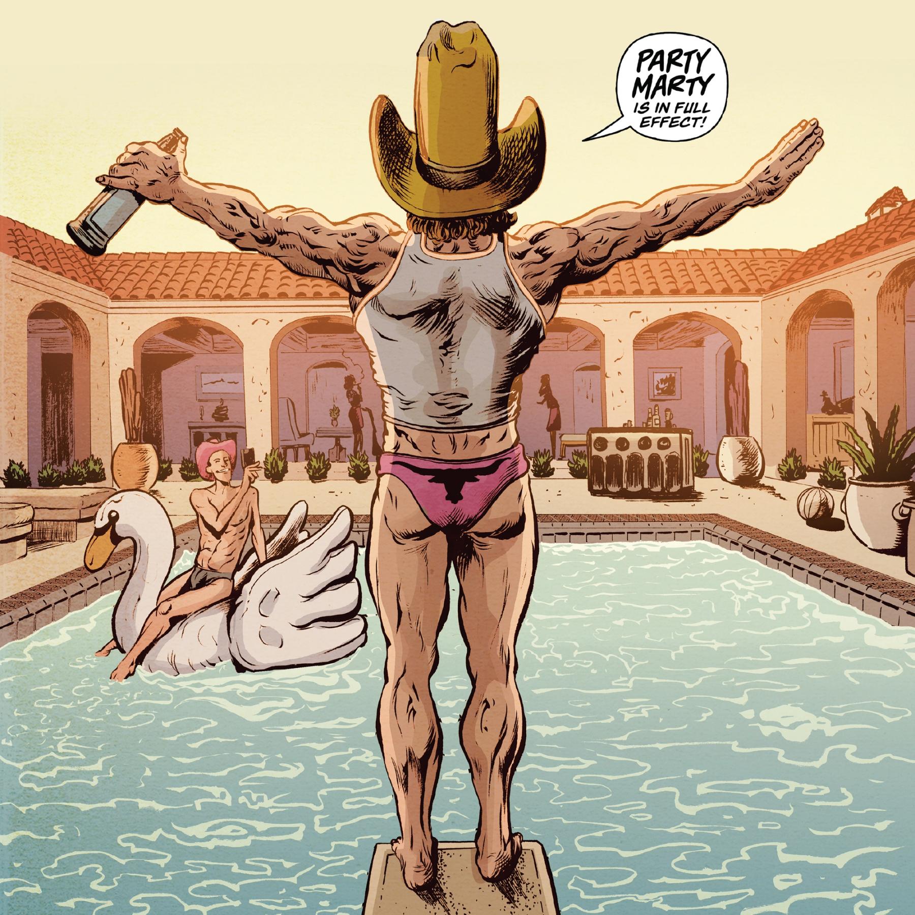 Artwork of Marty Blowman from American Caper