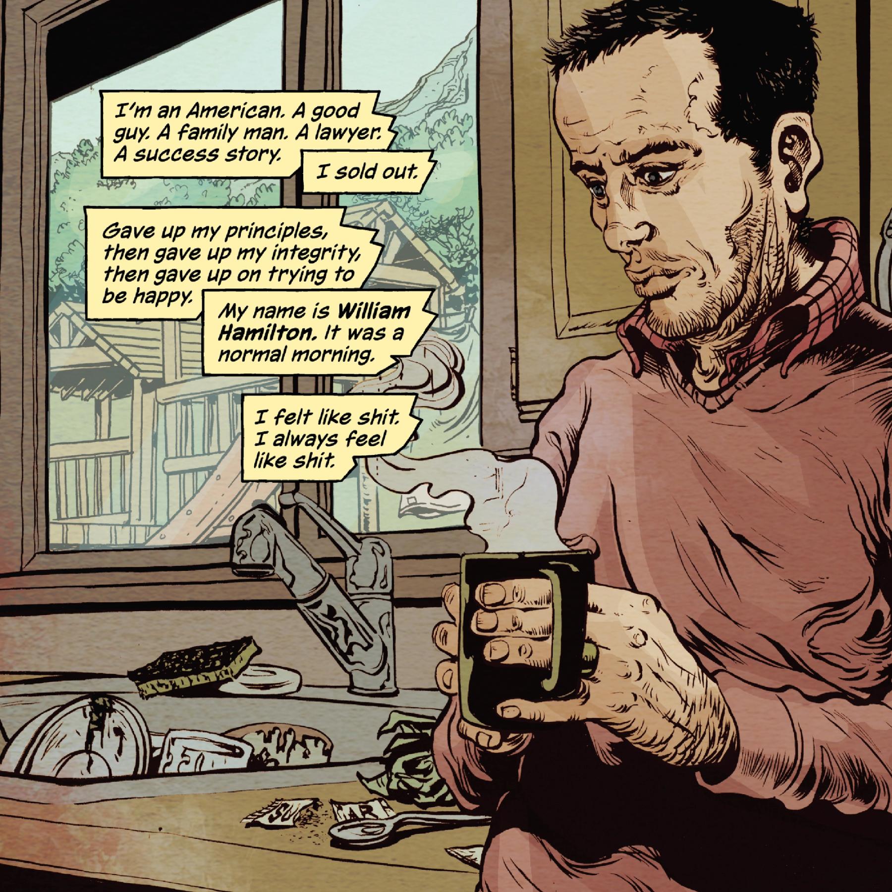 A page from American Caper featuring William Hamilton