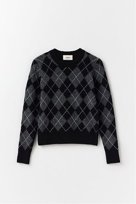 Argyle Crew Neck Knit