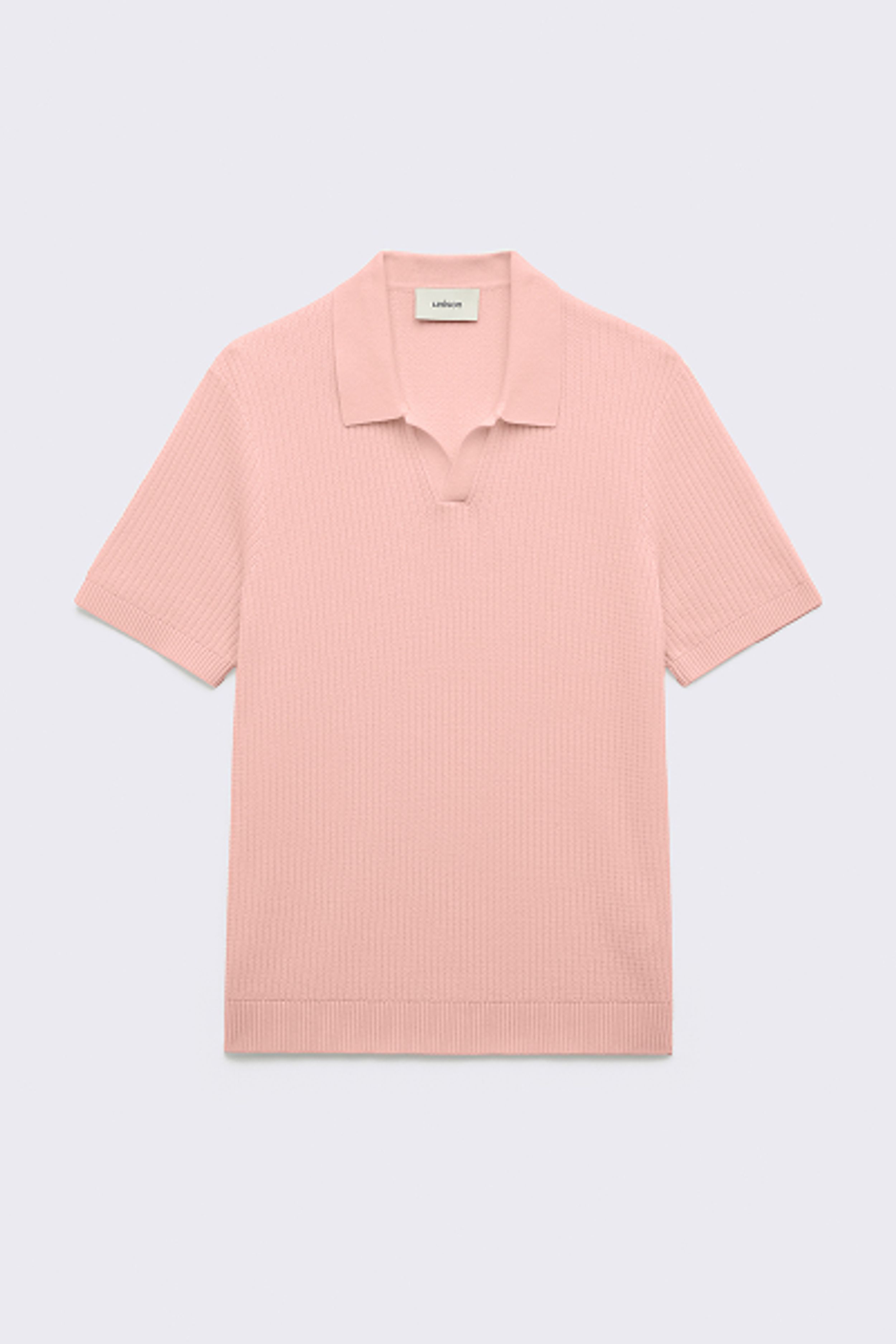 Wavy Stitch Knit Polo