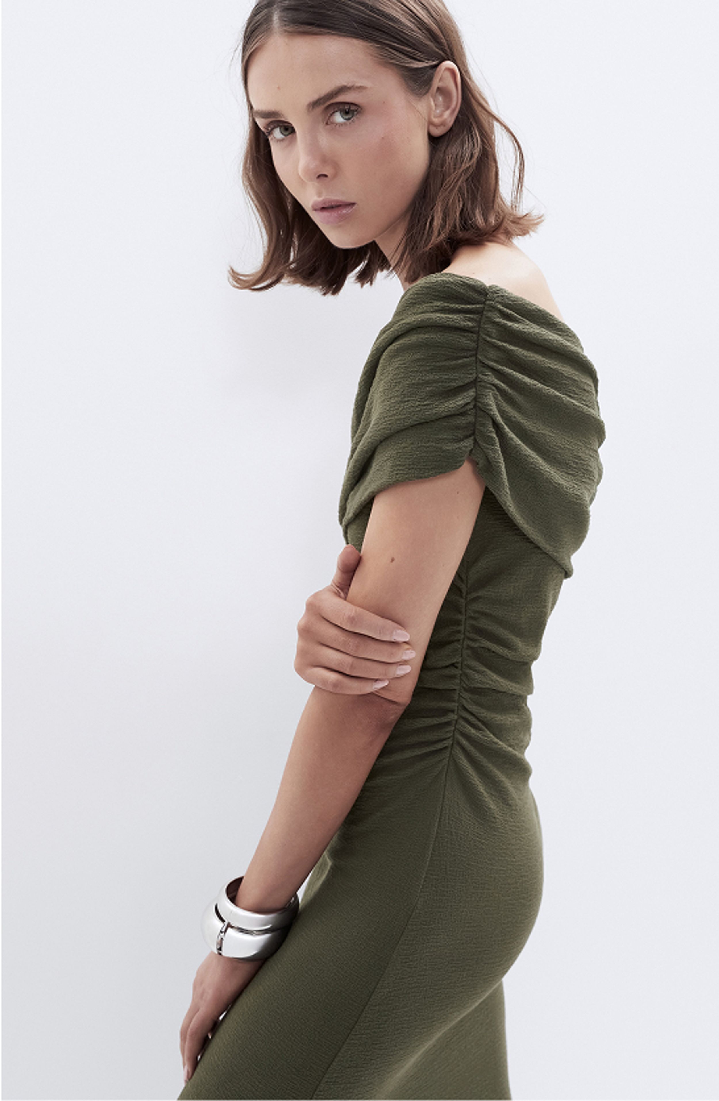 Textured One Shoulder Dress