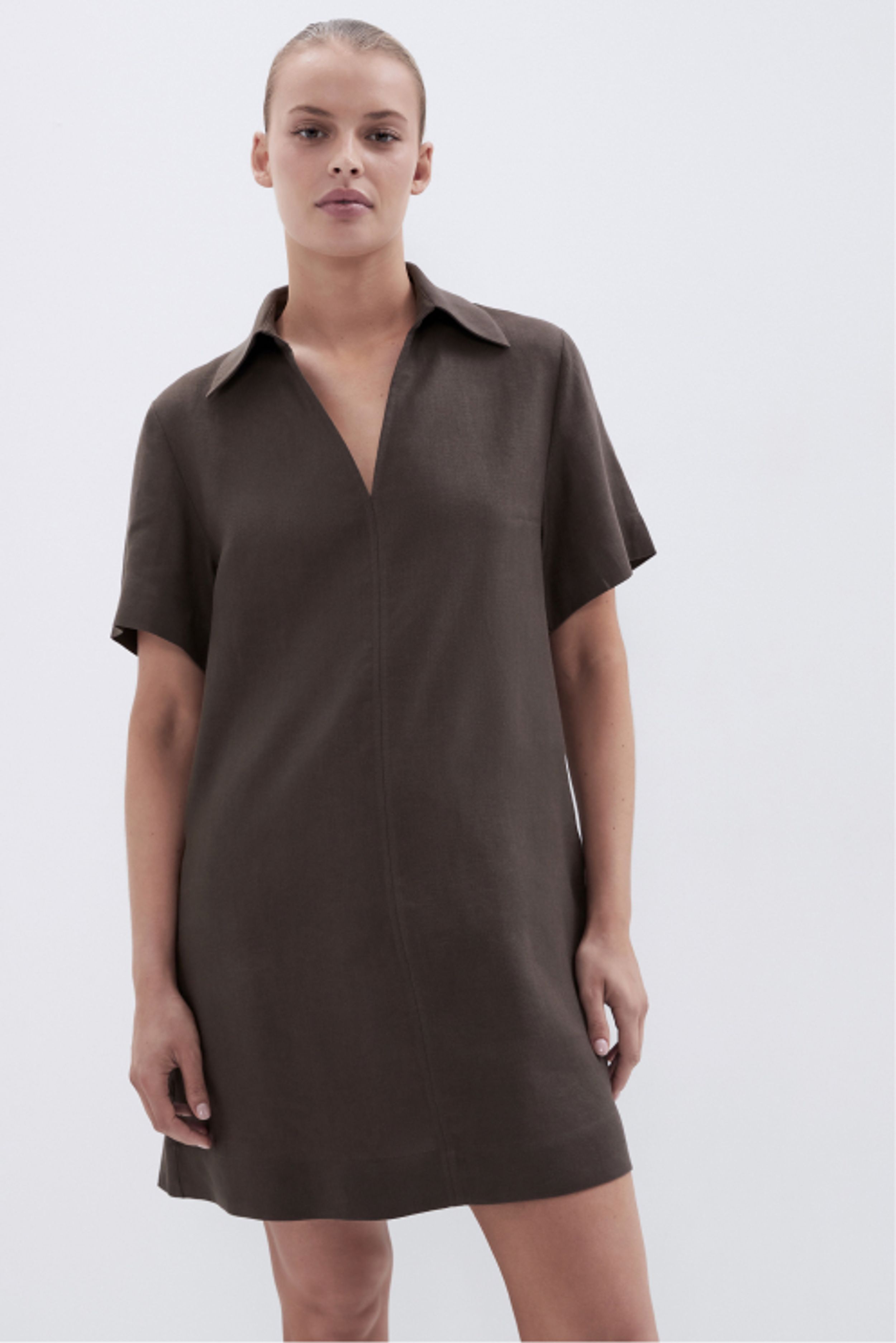 Collared Linen Dress