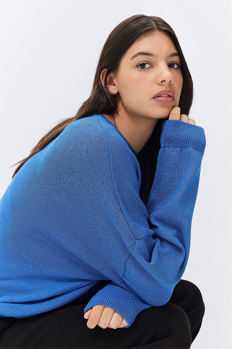 Oversized Cotton Blend Knit