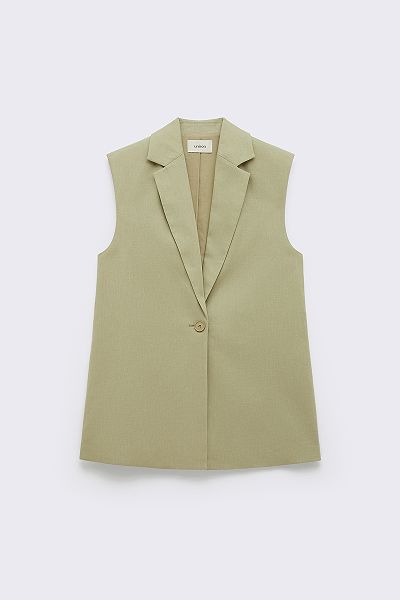 Sleeveless Linen Blazer