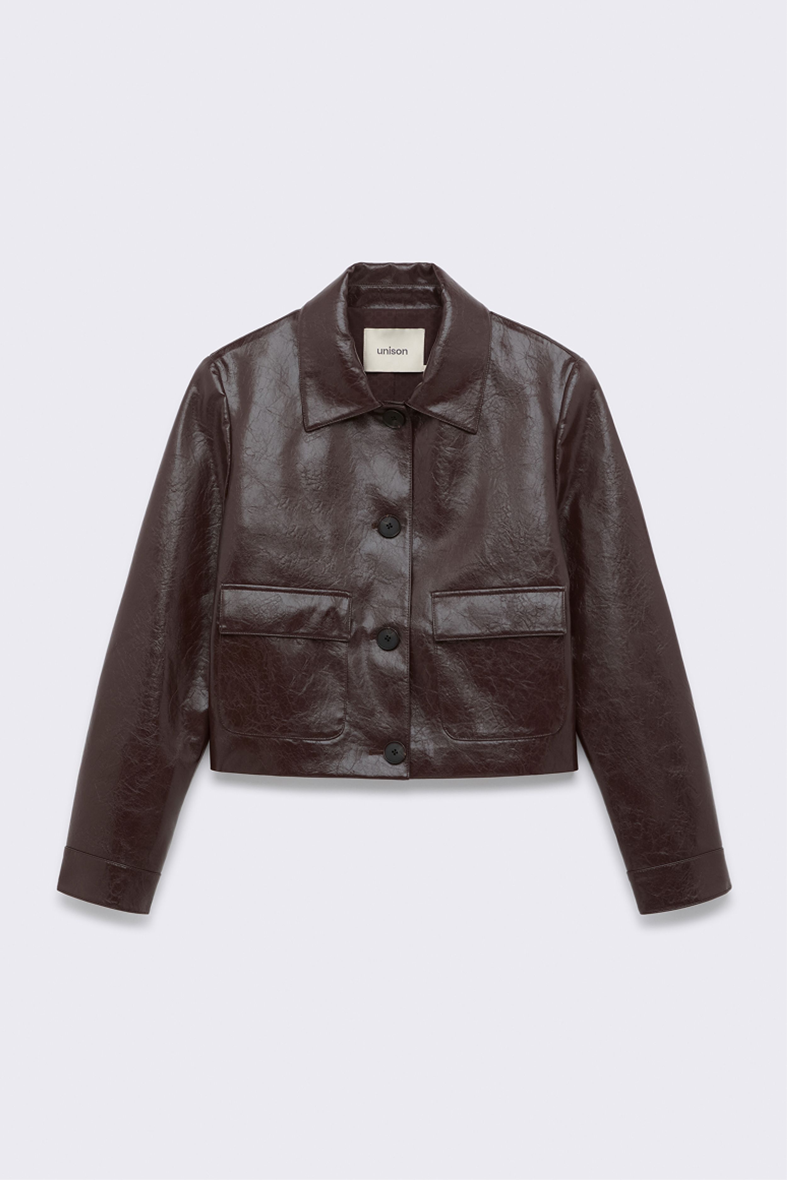 Collared Patent Jacket
