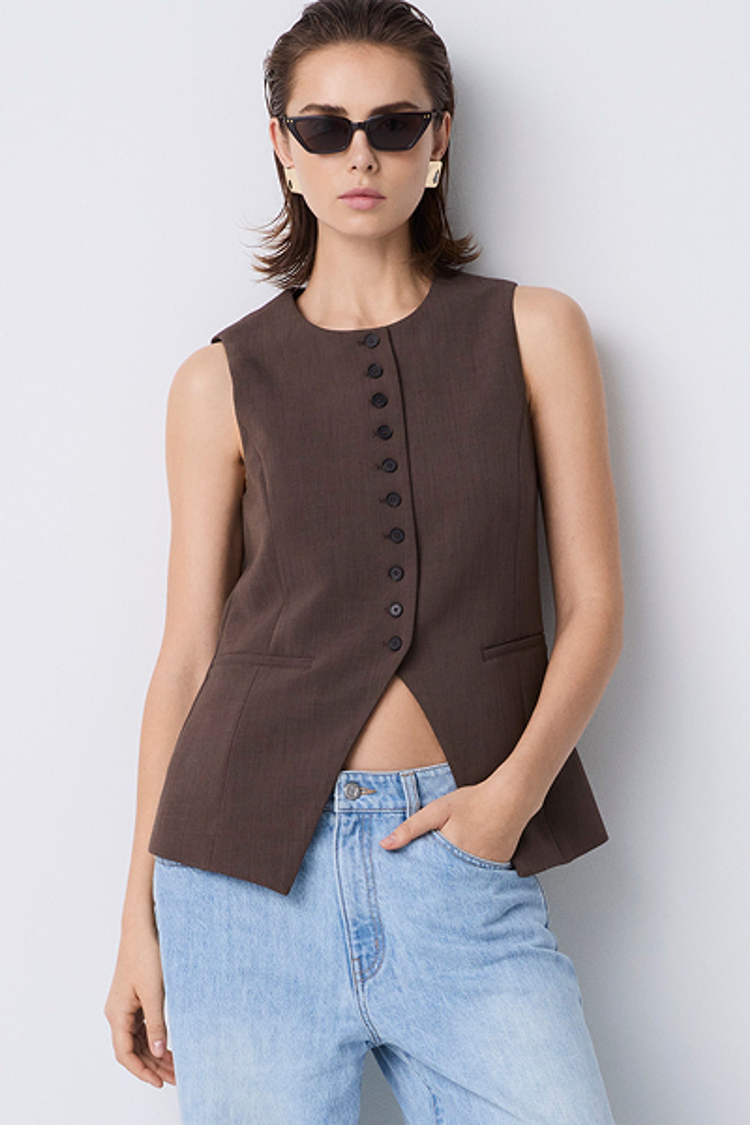 Button Detail Vest