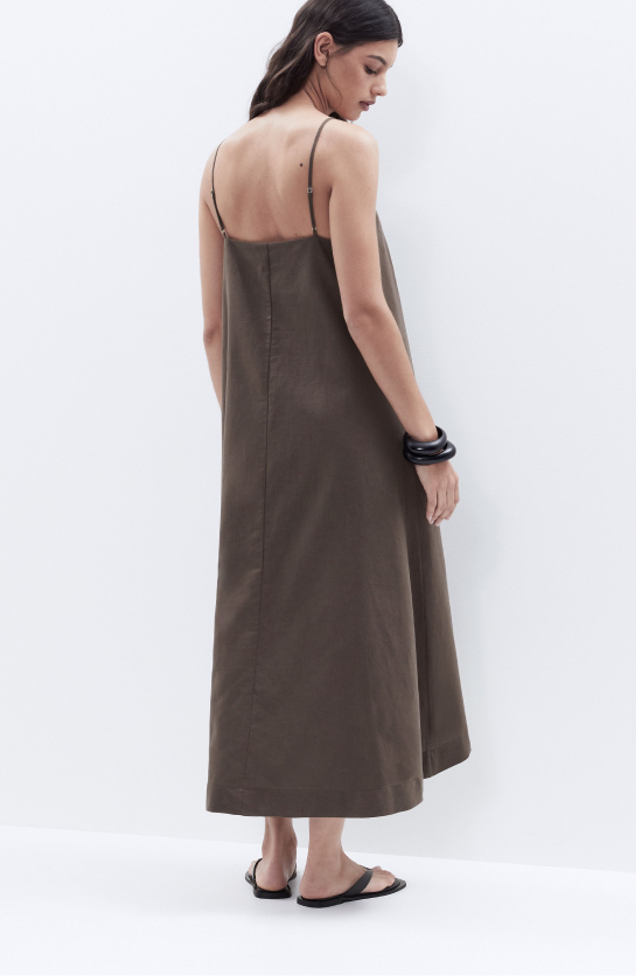 Linen Blend Slip Dress