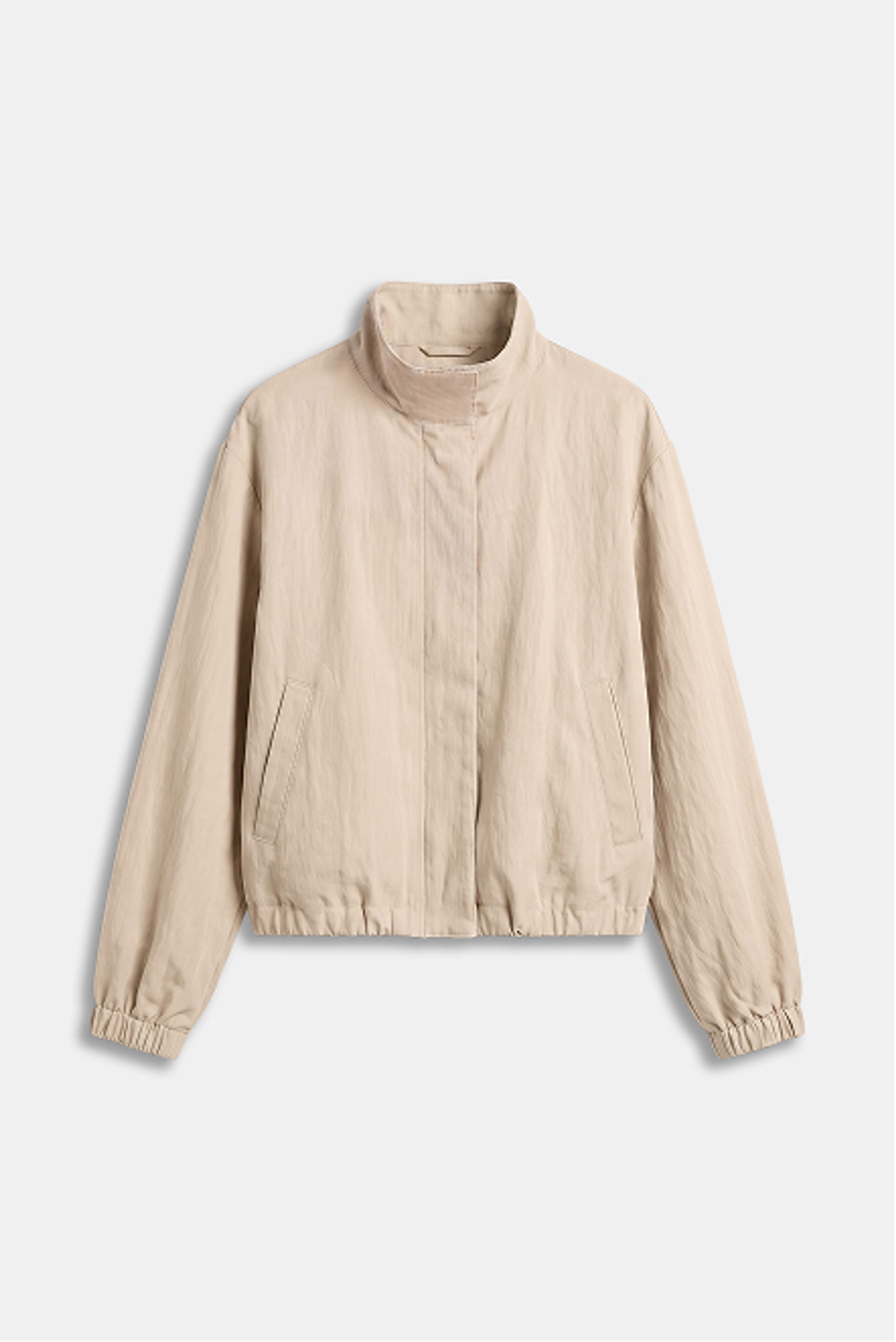 Textured Stand Collar Jacket