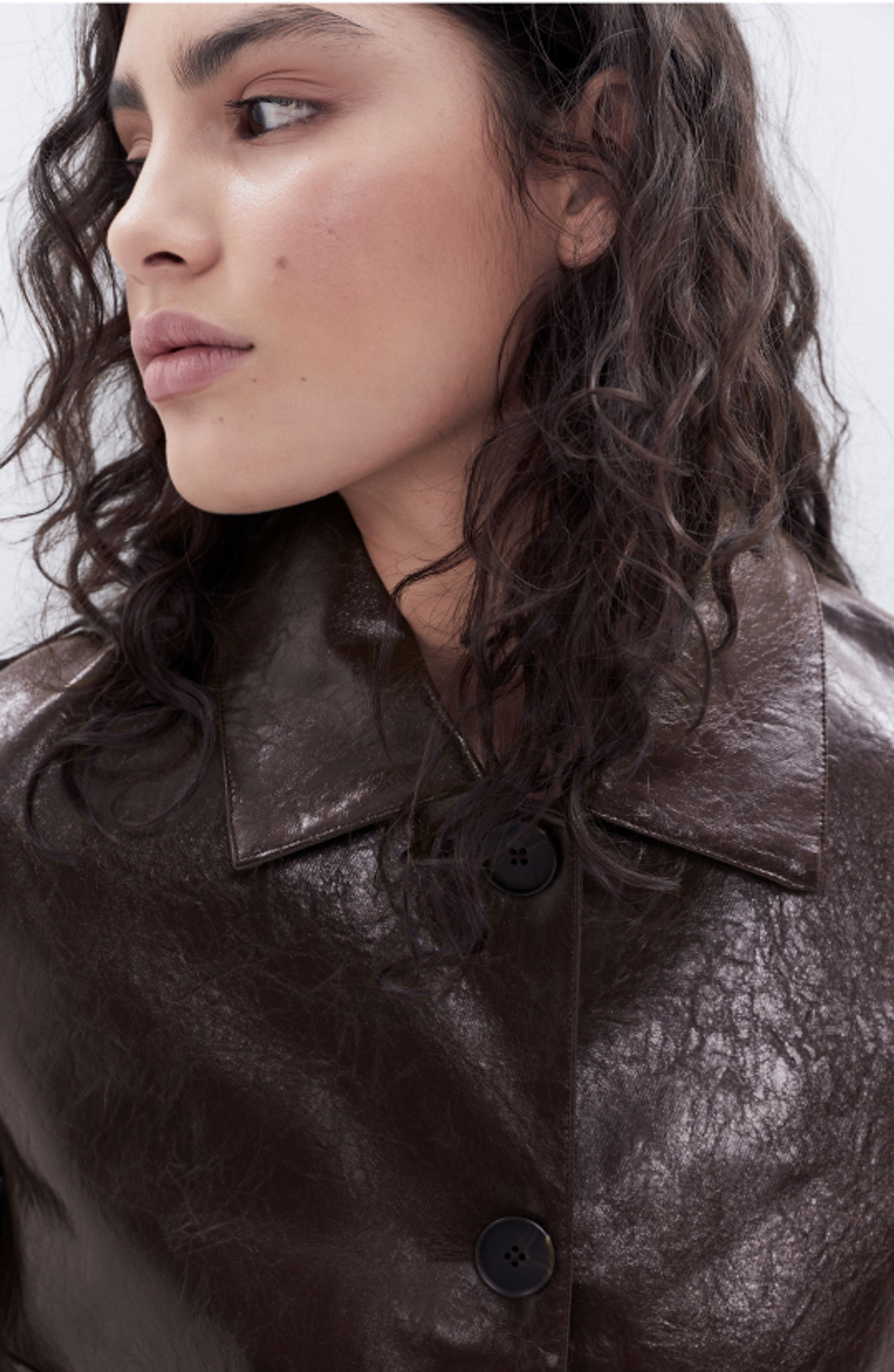Collared Patent Jacket