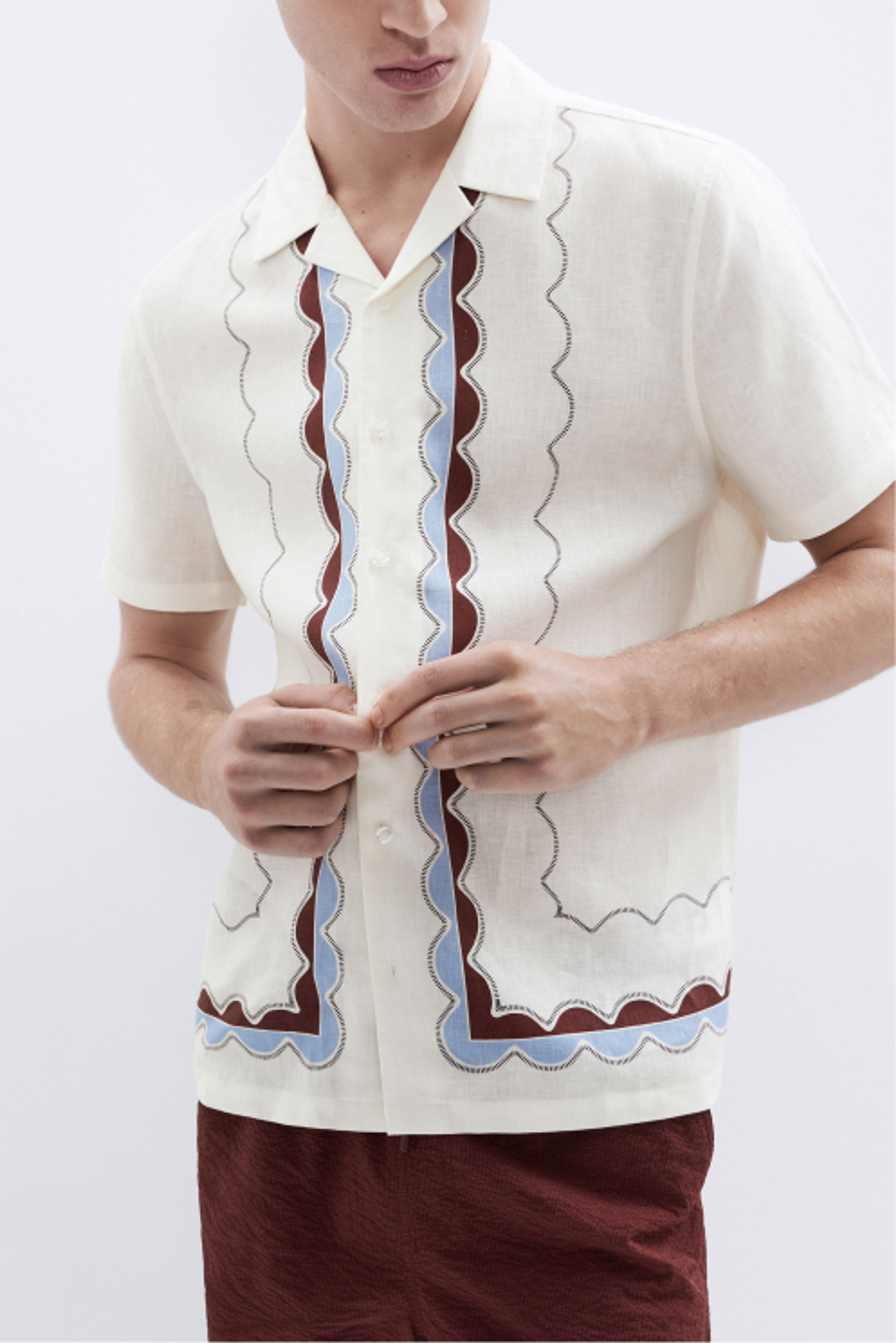 Wavy Border Regular Fit Shirt