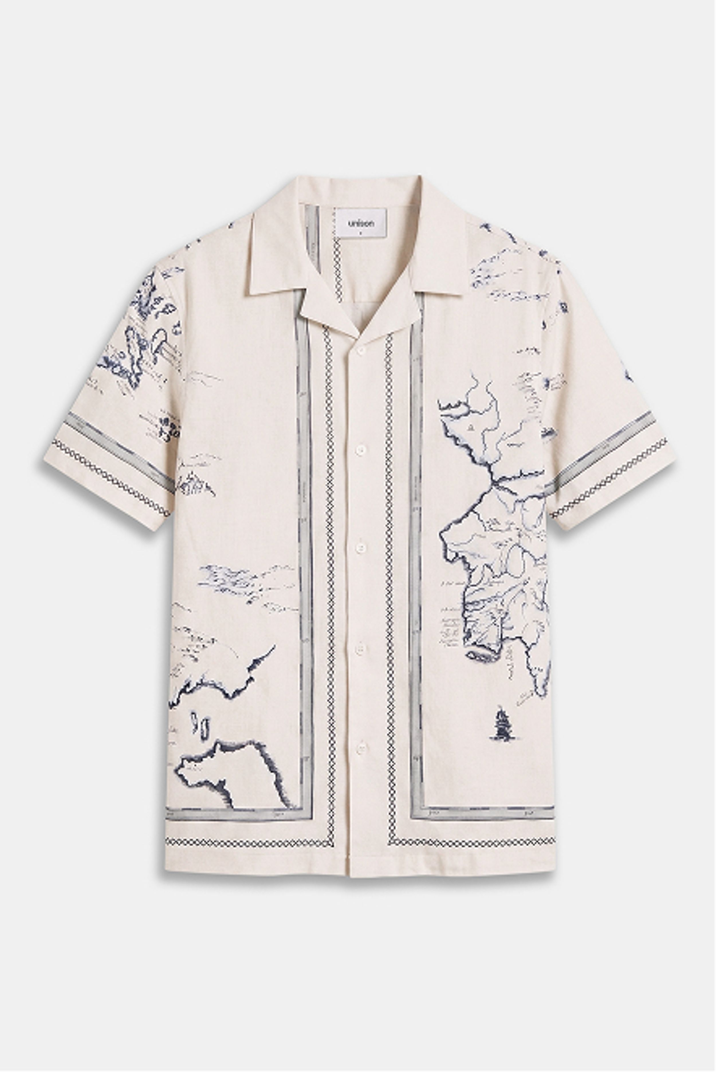 Ocean Map Print Regular Fit Shirt