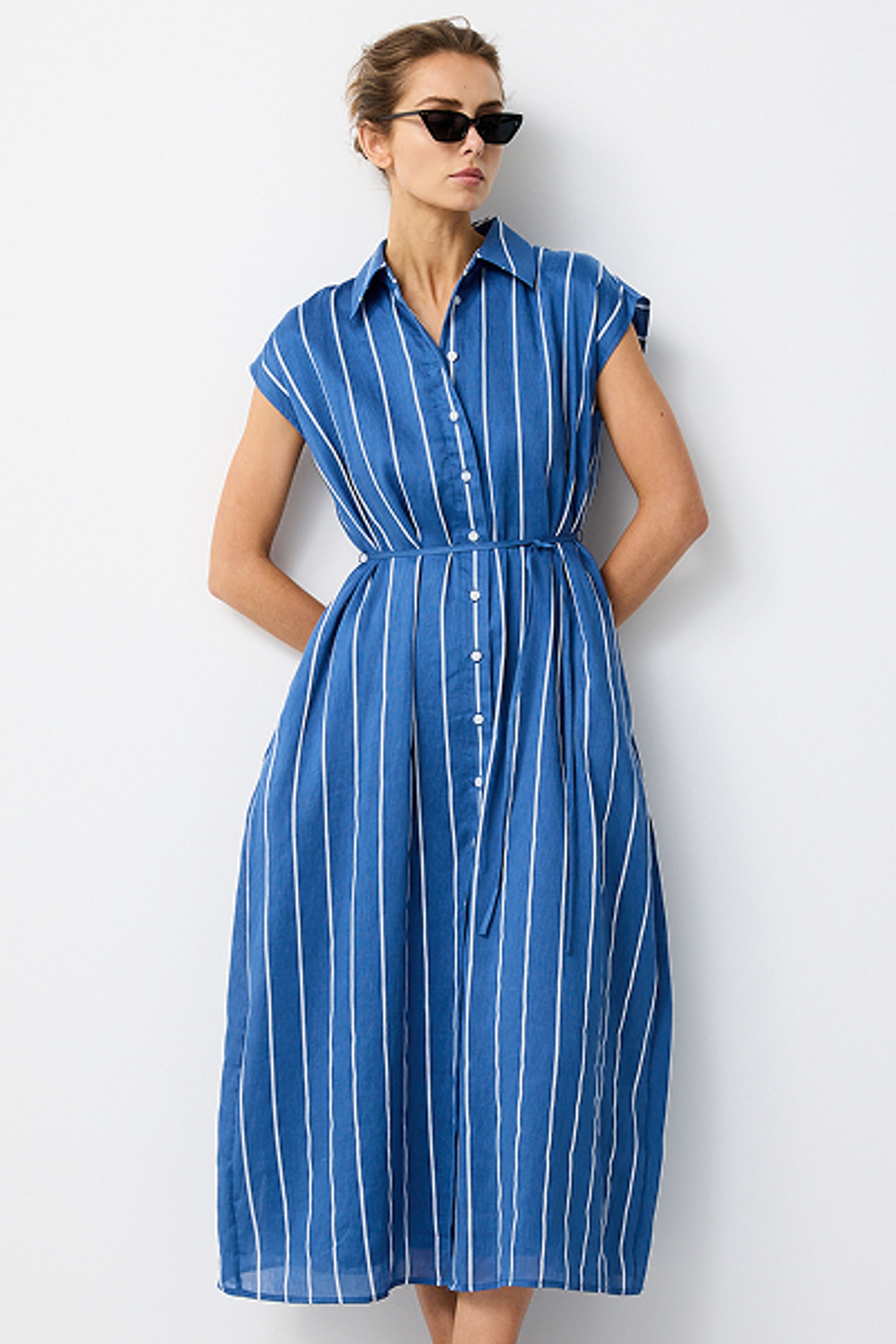 Stripe Collared Maxi Dress