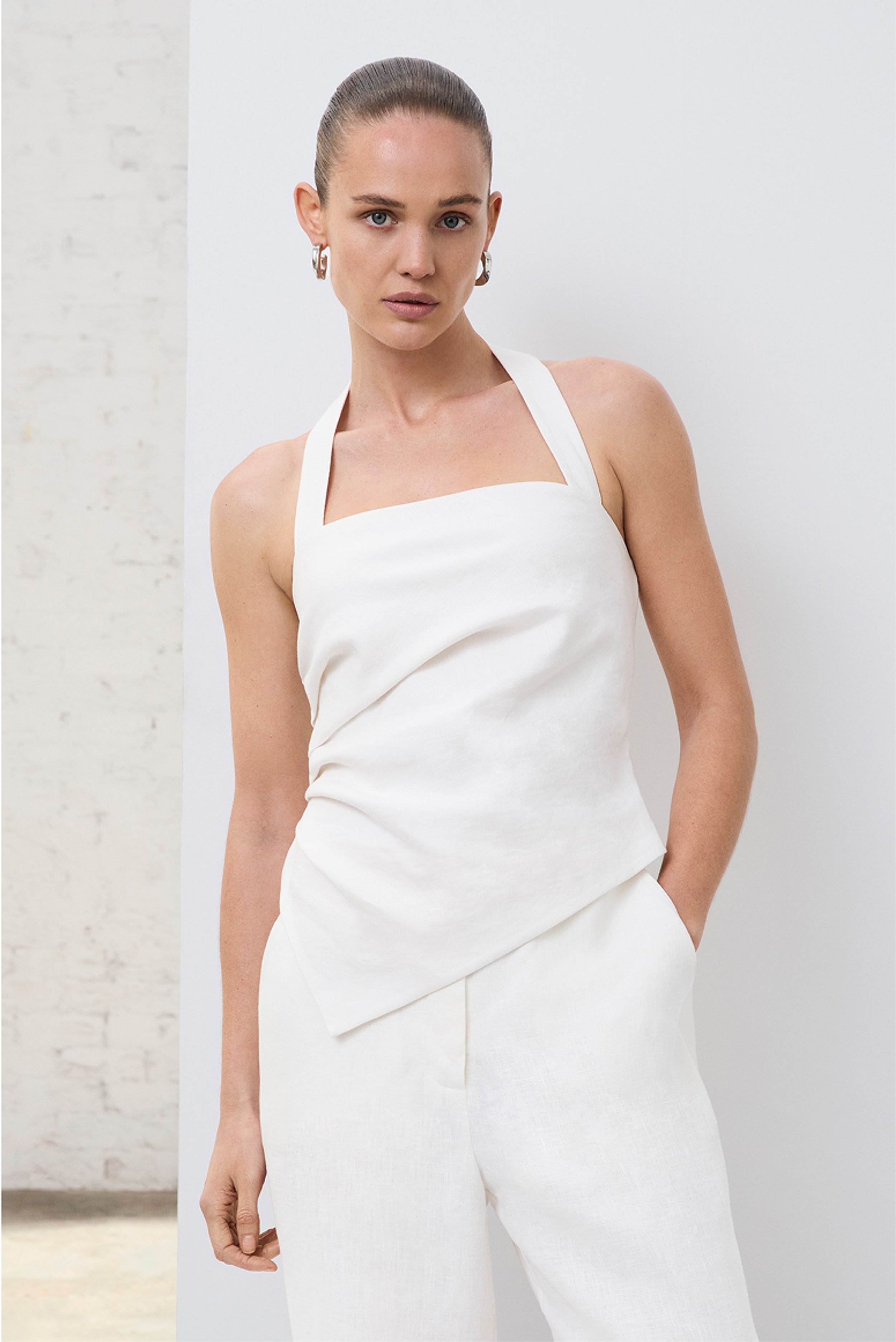 Pleat Halter Top