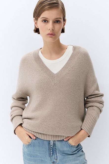 Chunky V Neck Knit