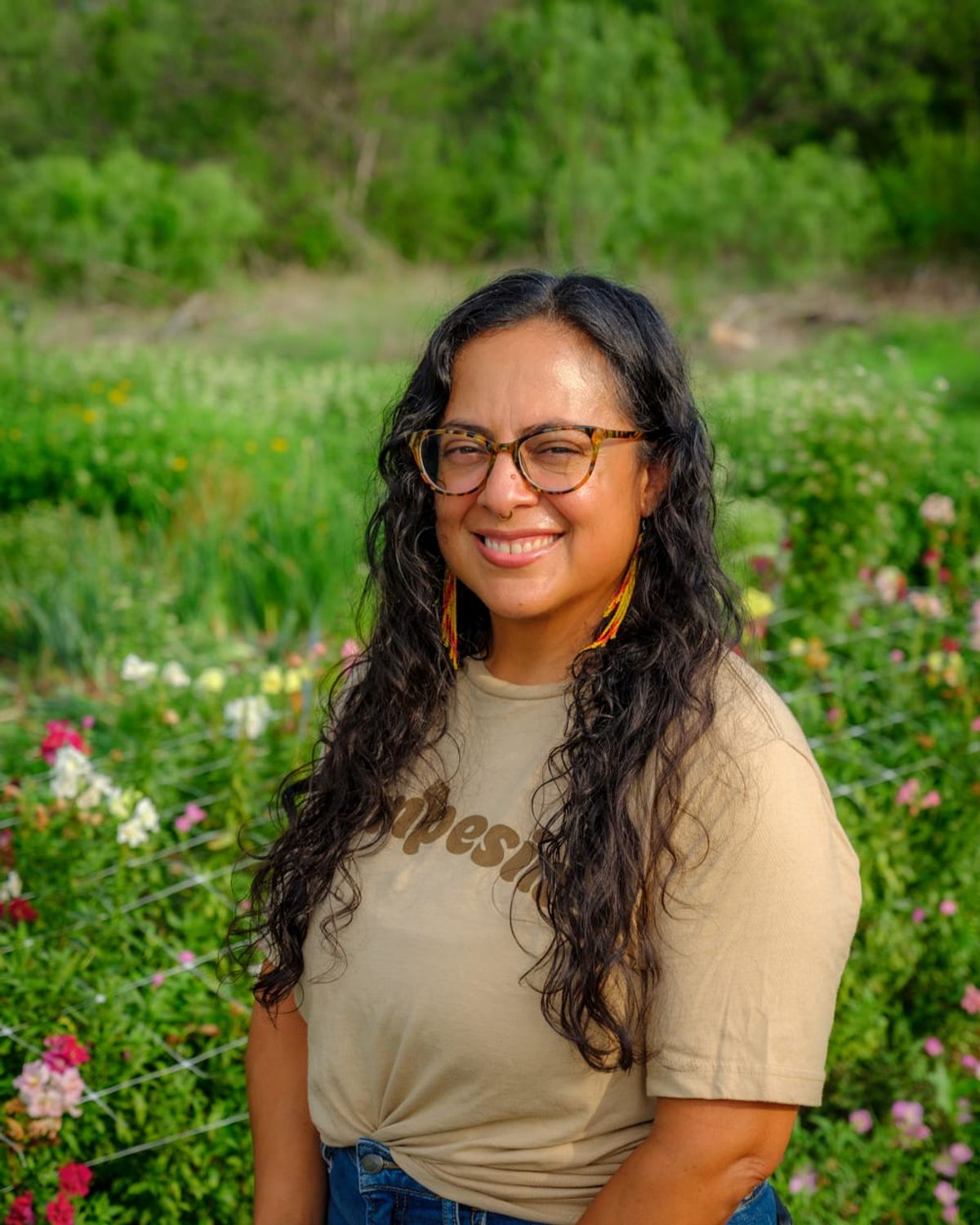 Jovanna Lopez, co-founder, outdoors at the farm