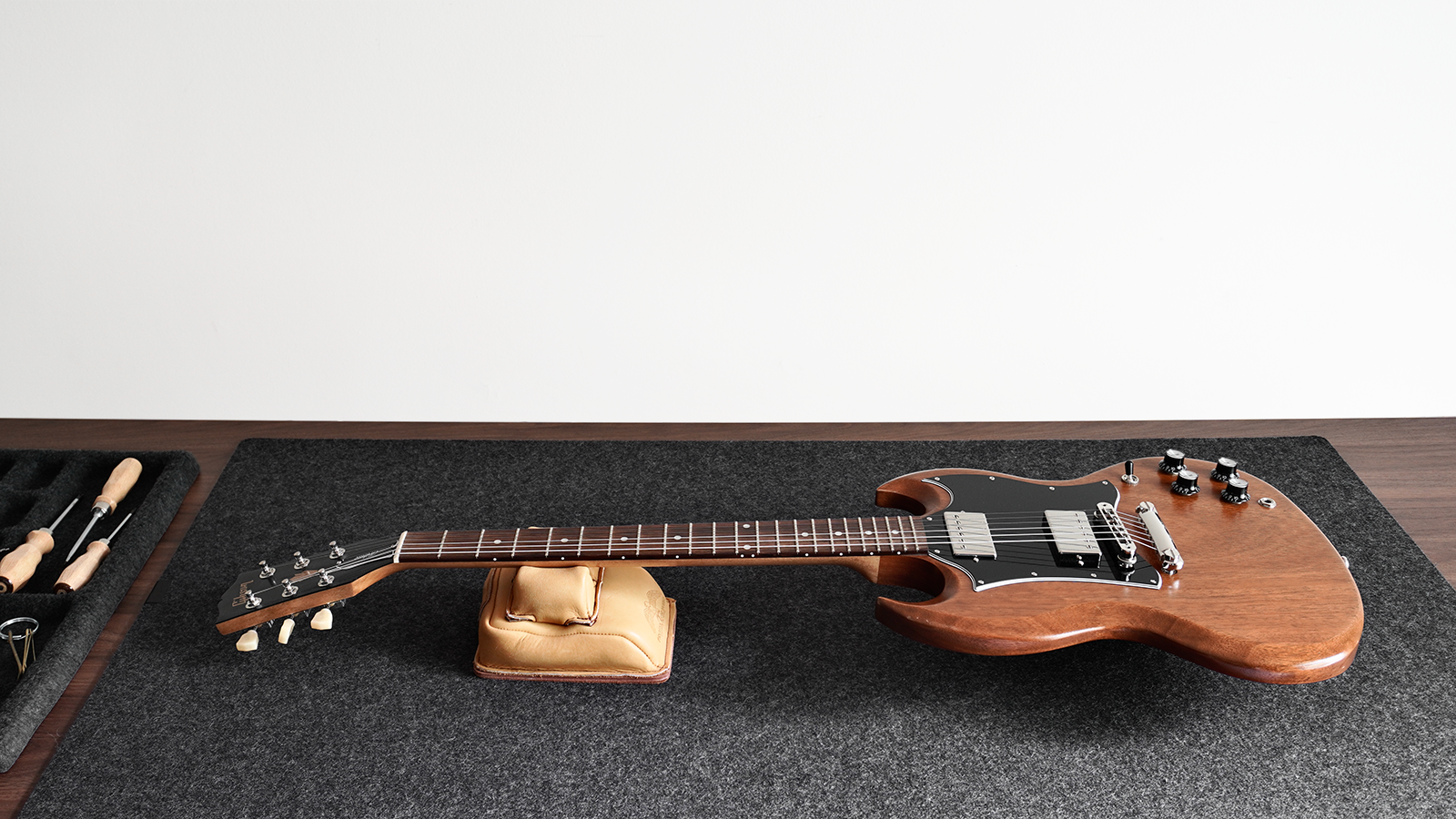 Guitar on workbench