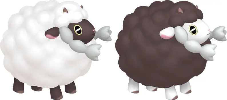 Normal and Shiny Wooloo