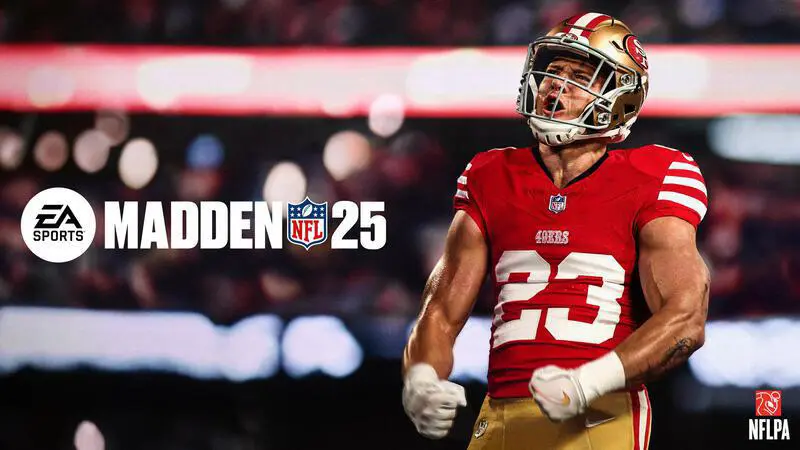 San Francisco 49ers player Christian McCaffrey in the EA Sports Madden NFL 25 video game