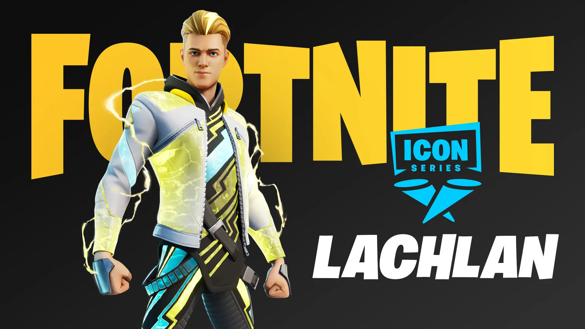 Lachlan sparking with electricity in his Fortnite Icons skin