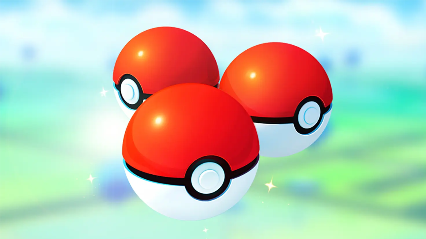 A trio of Poke Balls from the Pokemon Go mobile game