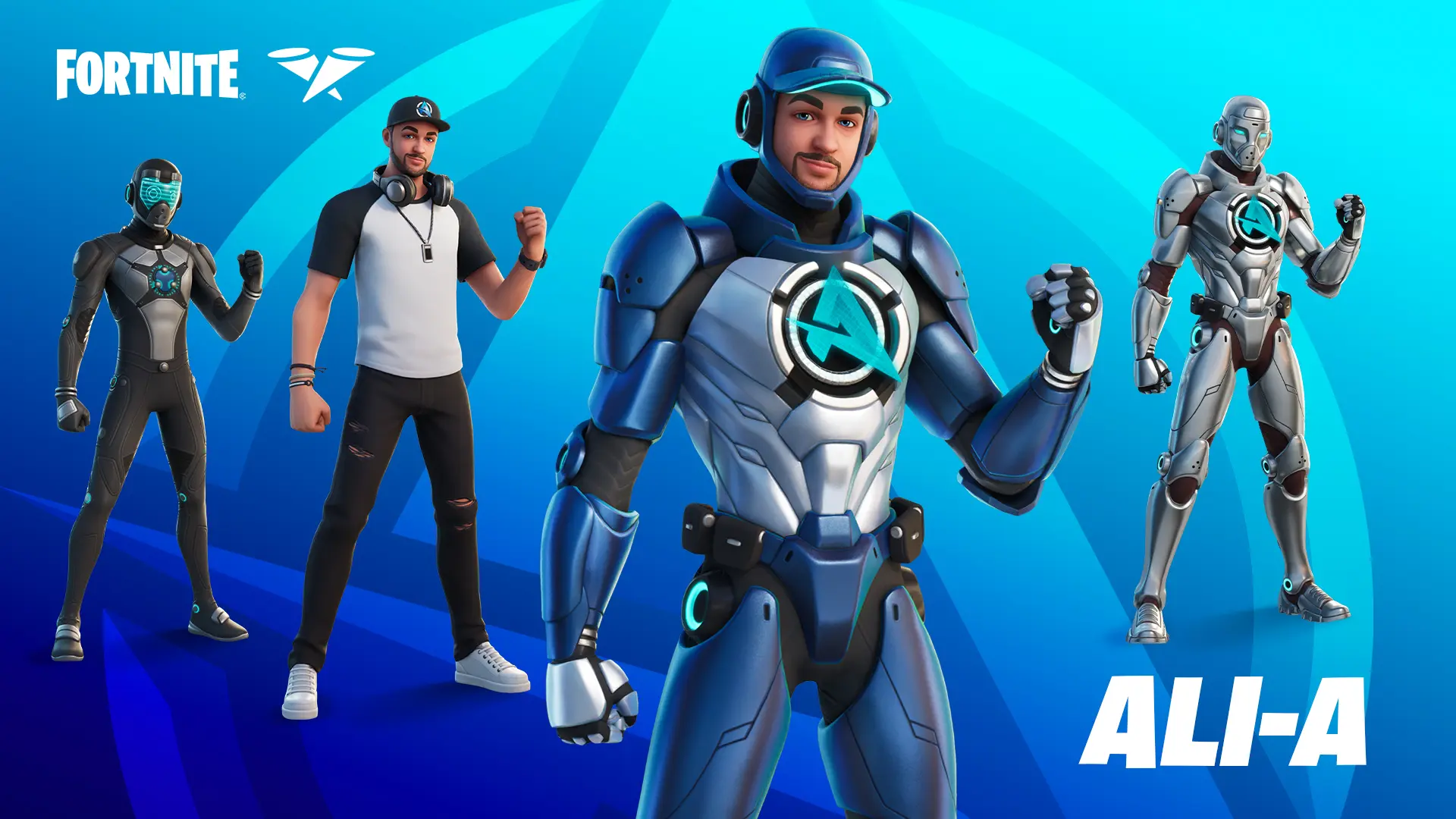 Ali-A's skin and variants in Fortnite