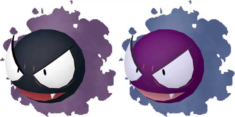 Normal and Shiny Gastly