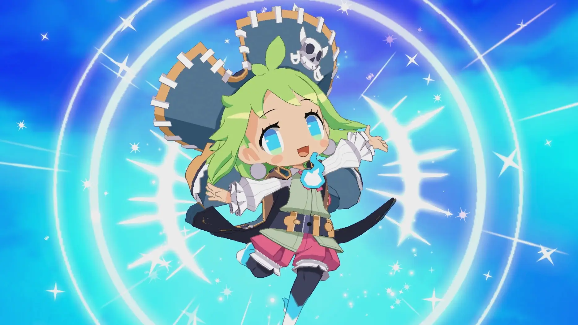 A happy character dressed as a pirate in the Phantom Brave: The Lost Hero video game