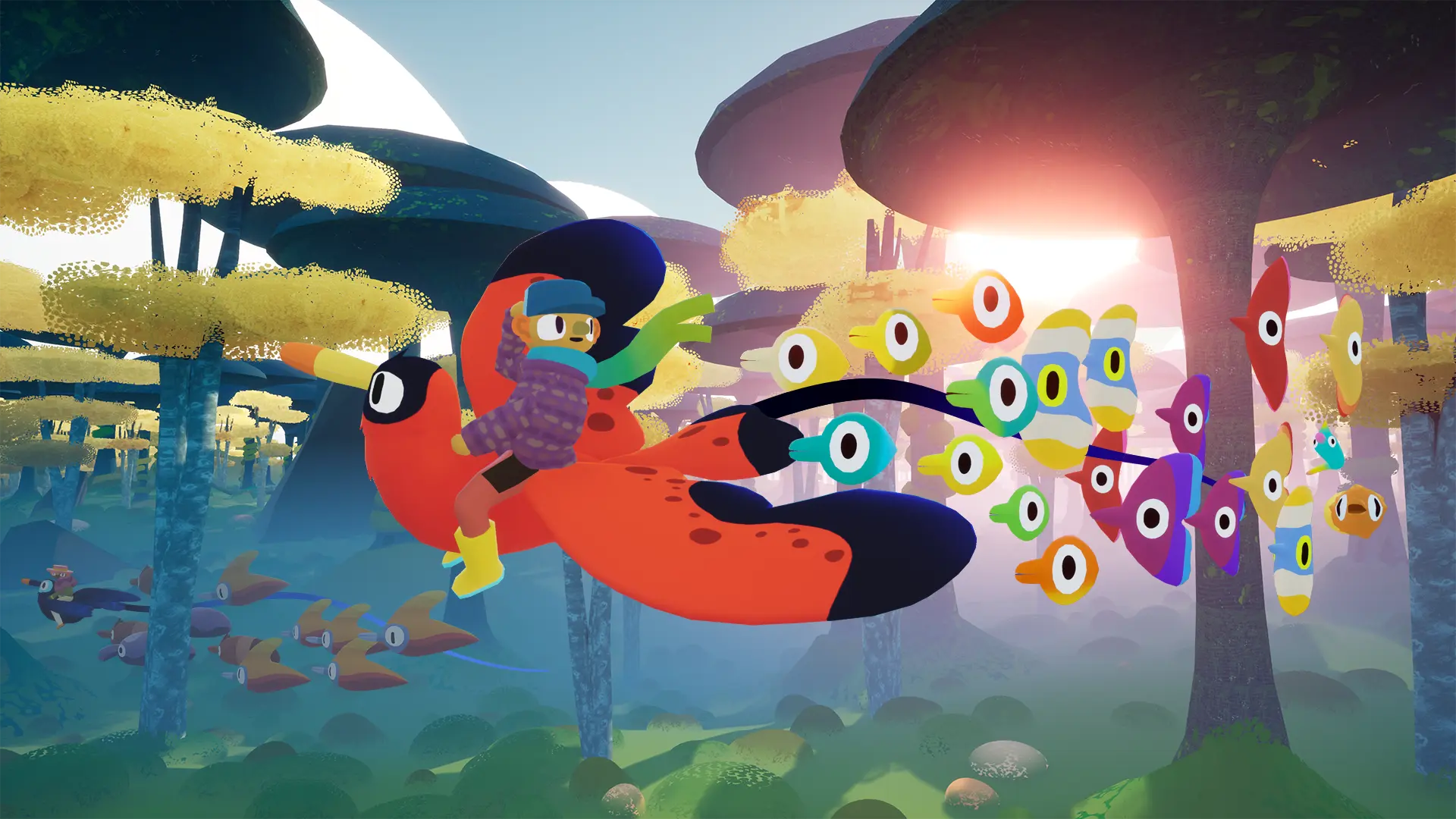 Flock Is a Cozy Creature Collection Game That Takes Place on the Back of a Bird