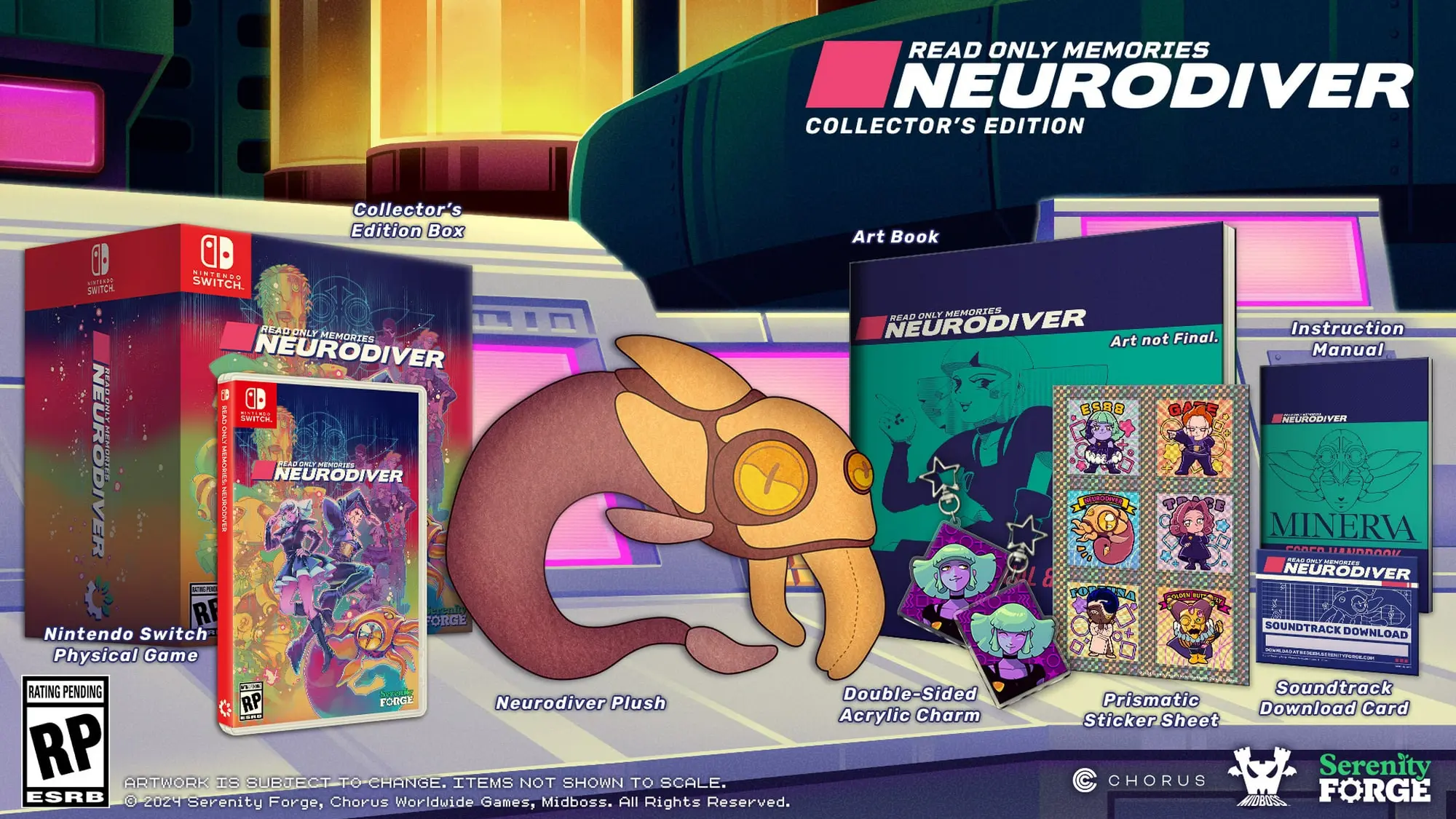 The contents of the Read Only Memories: Neurodiver Collector's Edition