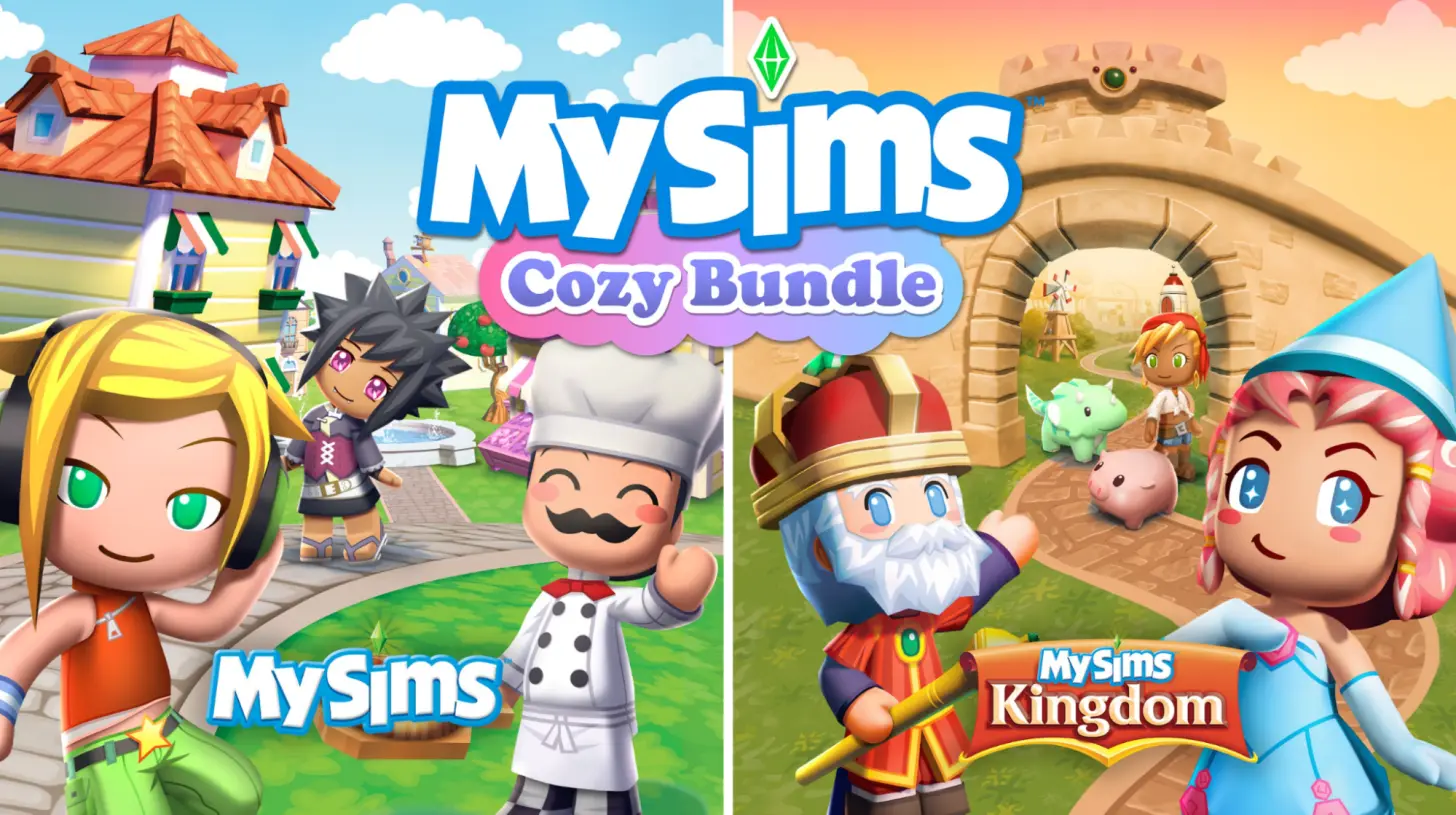 Artwork for MySims and MySims: Kingdom below the MySims: Cozy Bundle logo