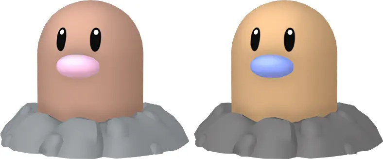 Normal and Shiny Diglett