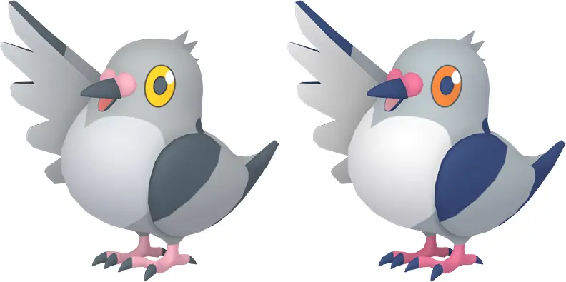 Normal and Shiny Pidove