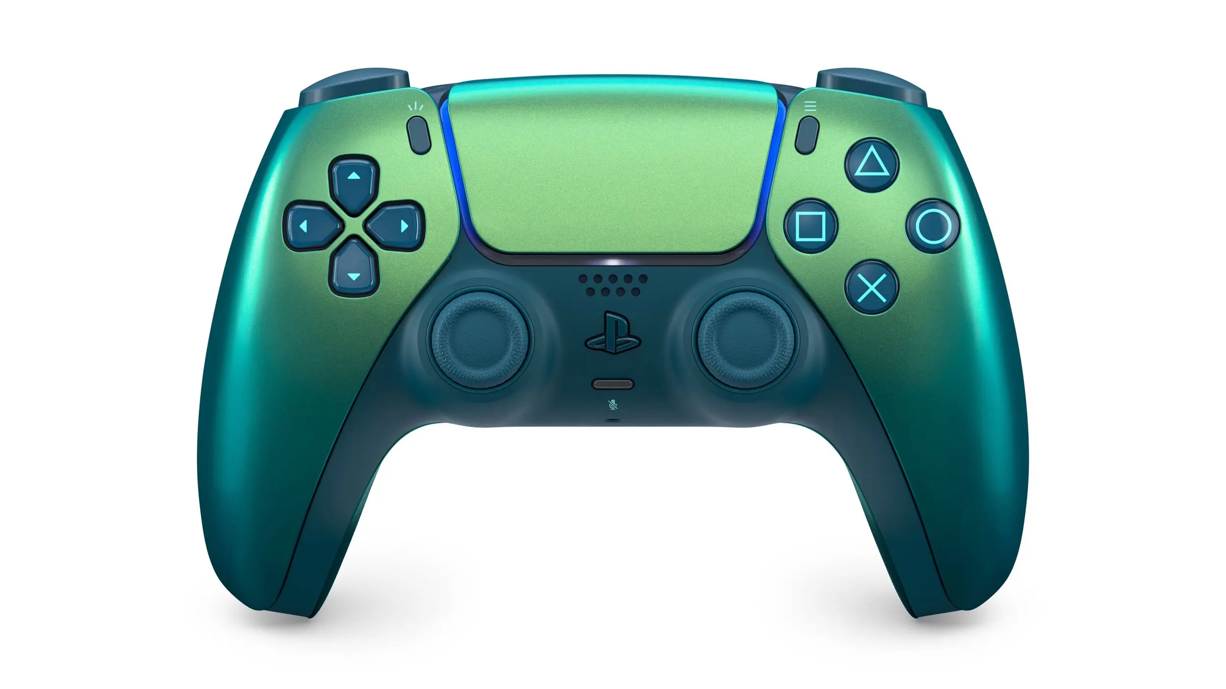 The Chroma Teal DualSense Wireless Controller against a white background