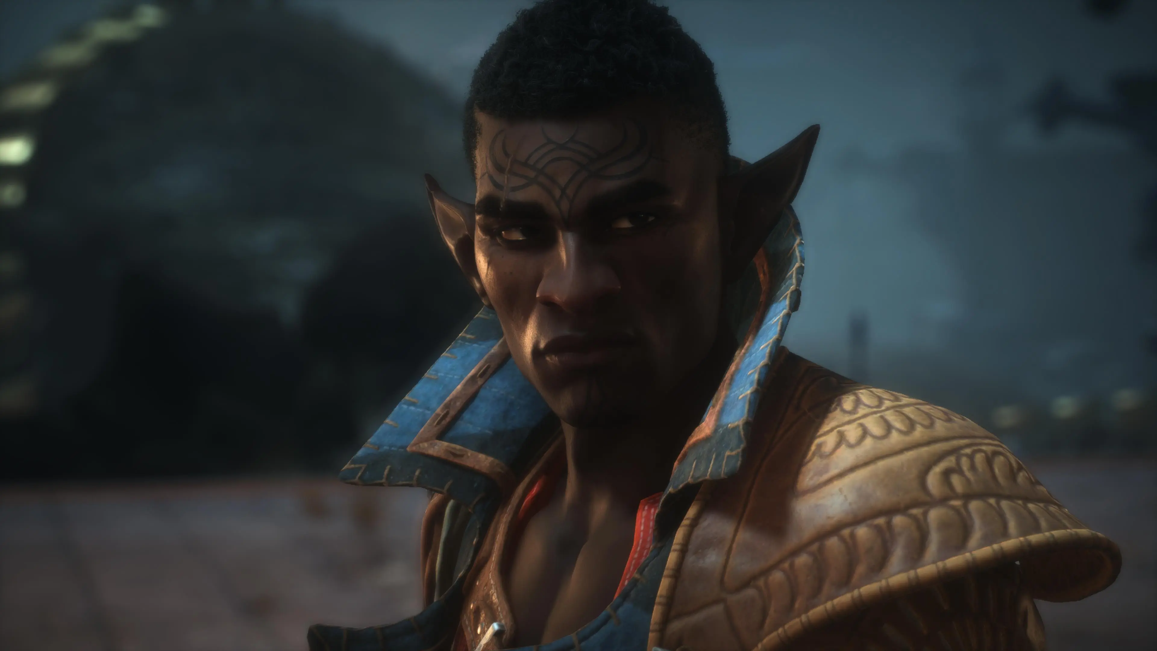 Close-up of Davrin in the Dragon Age: The Veilguard video game