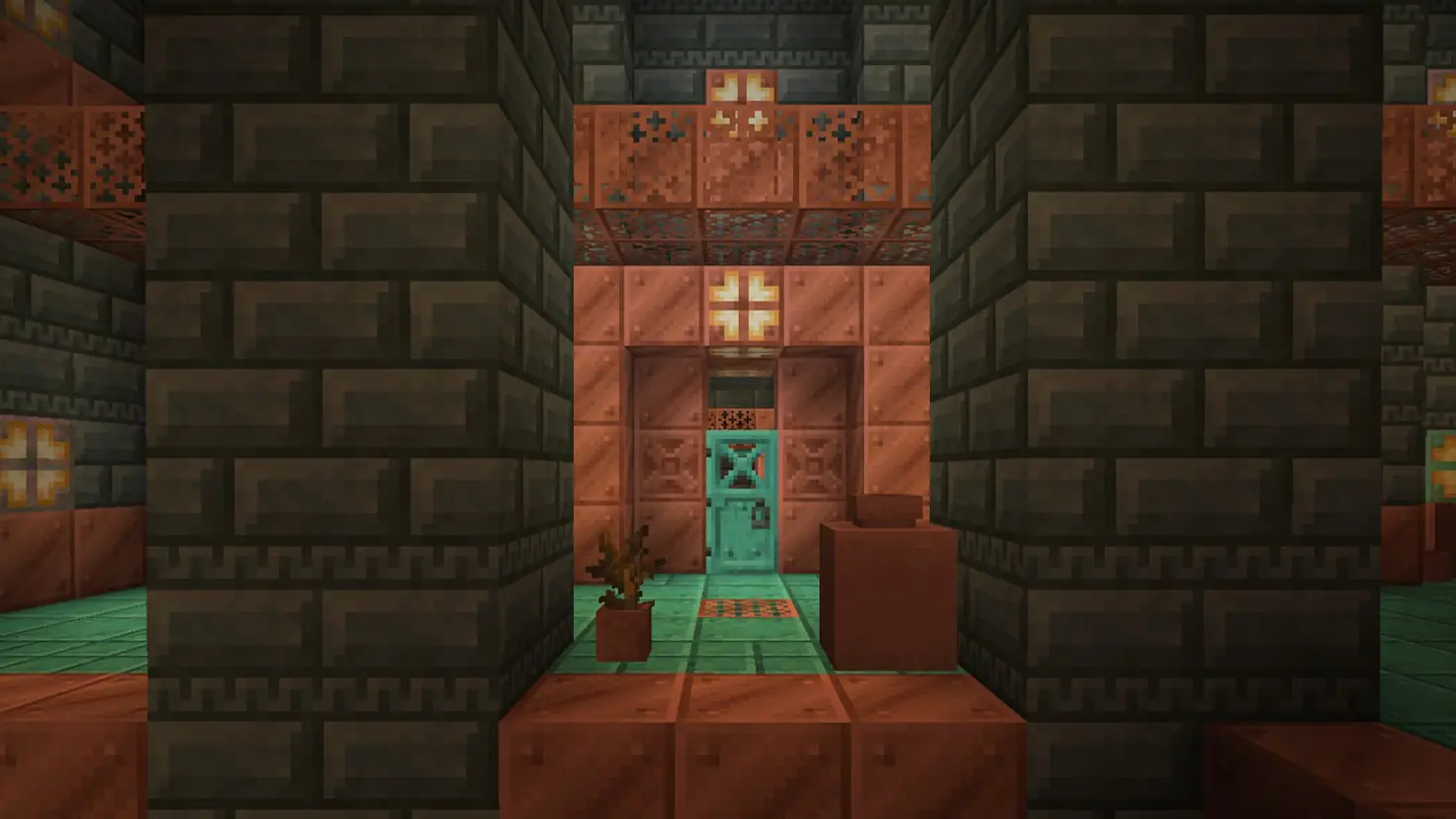 A trial chamber in the Minecraft video game