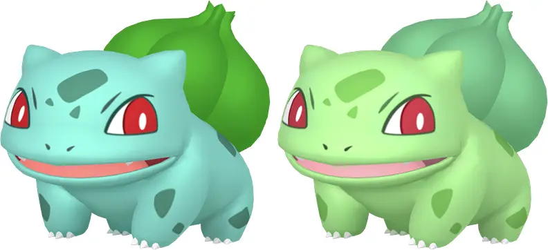 Normal and Shiny Bulbasaur