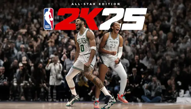 Jayson Tatum and A'ja Wilson on the cover of NBA 2K25 All-Star Edition