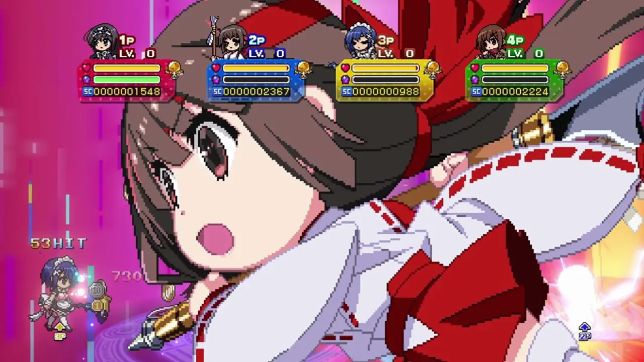 Closeup of a young brunette girl in the Phantom Breaker: Battle Grounds Ultimate video game