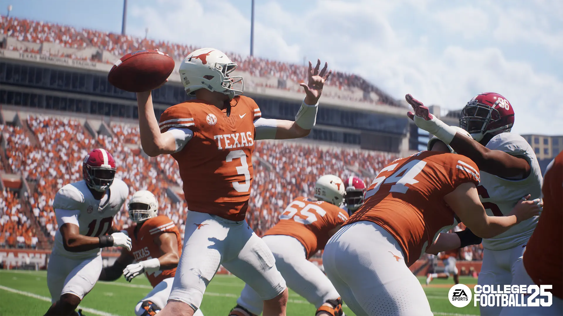 Texas Longhorns quarterback Quinn Ewers prepares to throw the football during a game