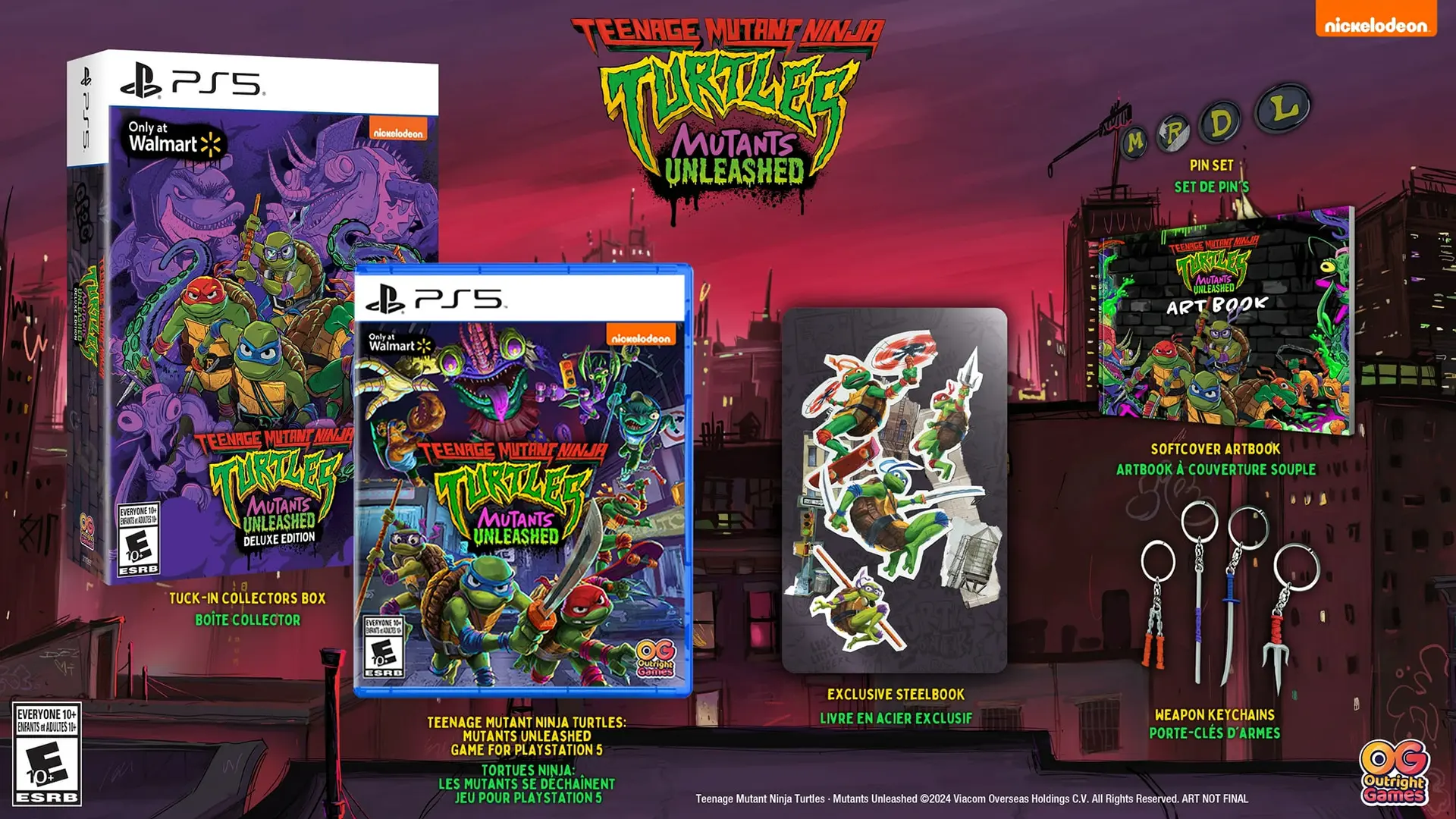 The contents of the Teenage Mutant Ninja Turtles: Mutants Unleashed PS5 Deluxe Edition