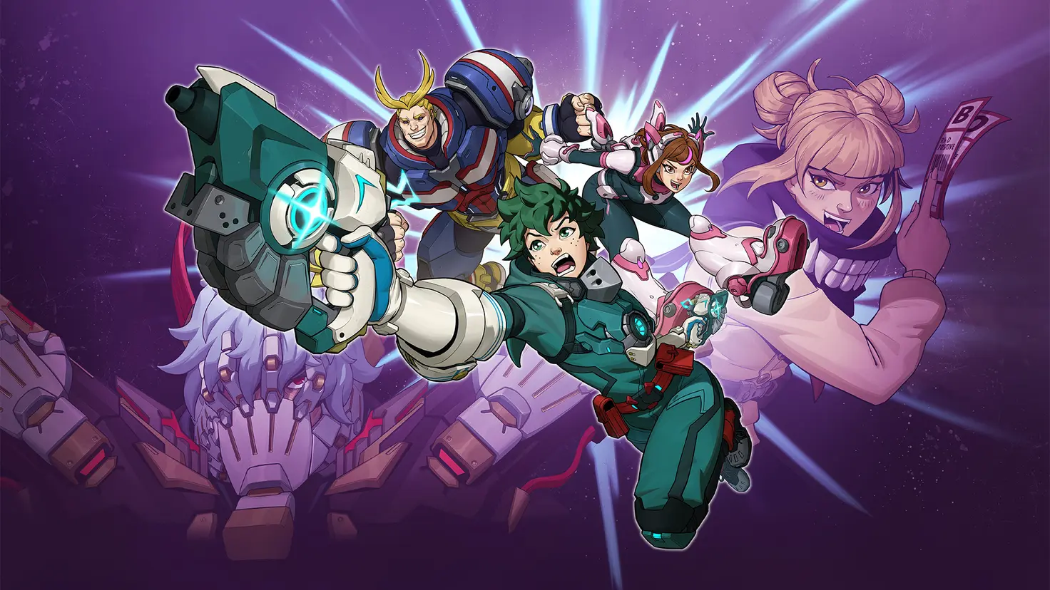 Overwatch 2 characters in battle poses in the Overwatch 2 x My Hero Academia crossover