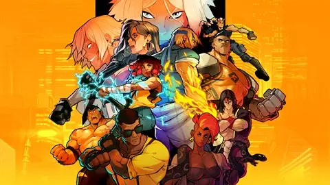 The streets of rage 4 cast flex muscles and take fighting poses