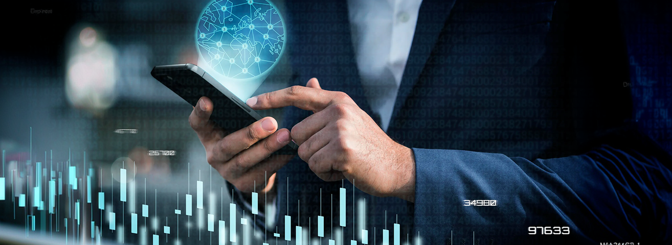 Finance professional reviewing analytics