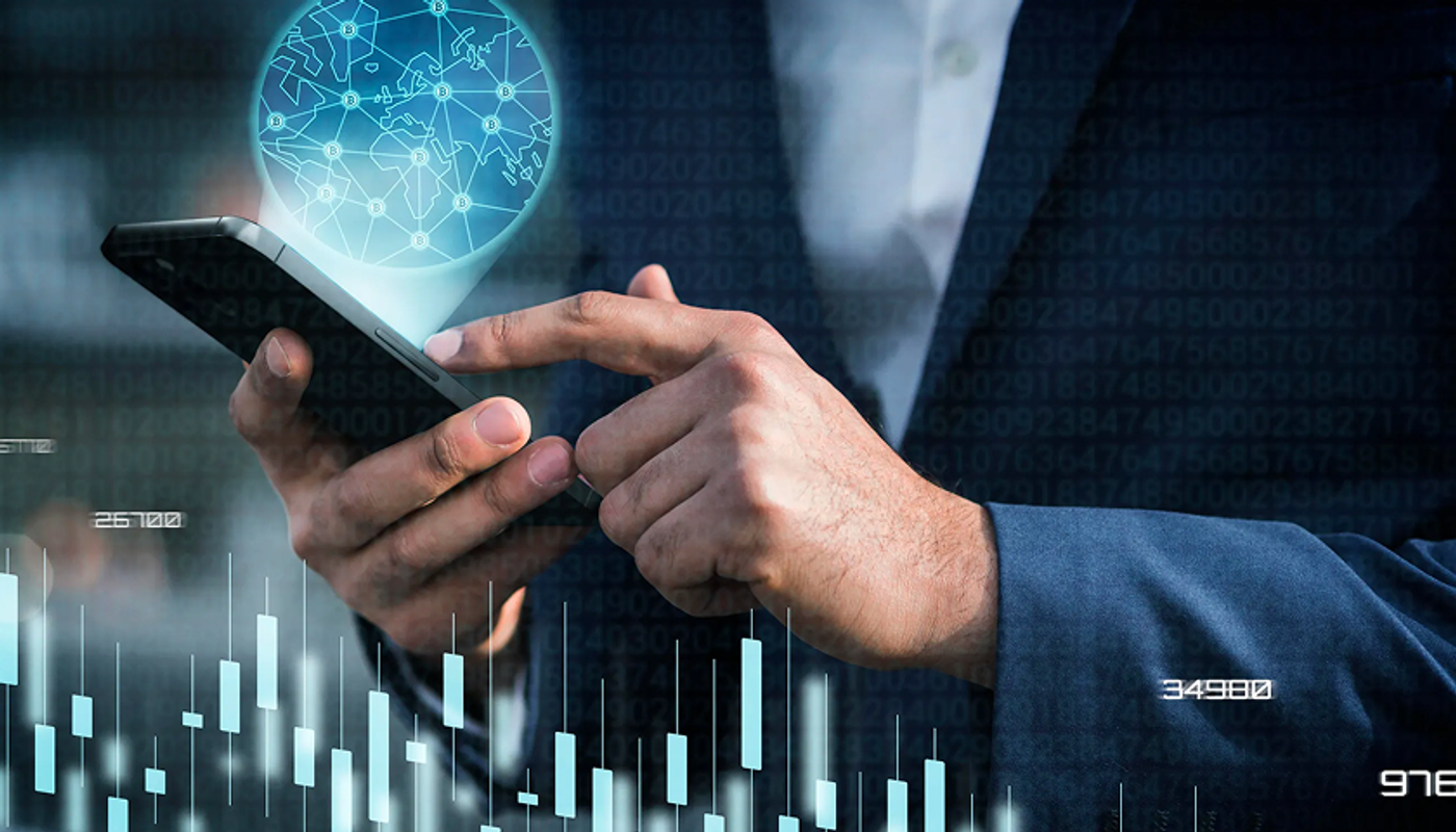Finance professional reviewing analytics