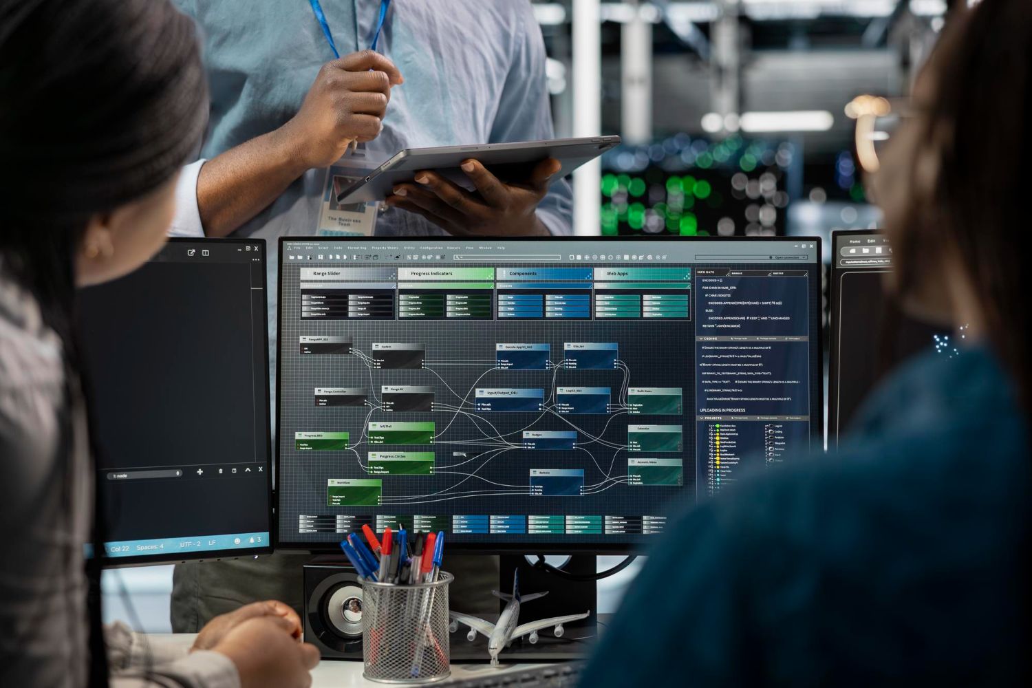 Technology and SaaS team collaborating in a modern office