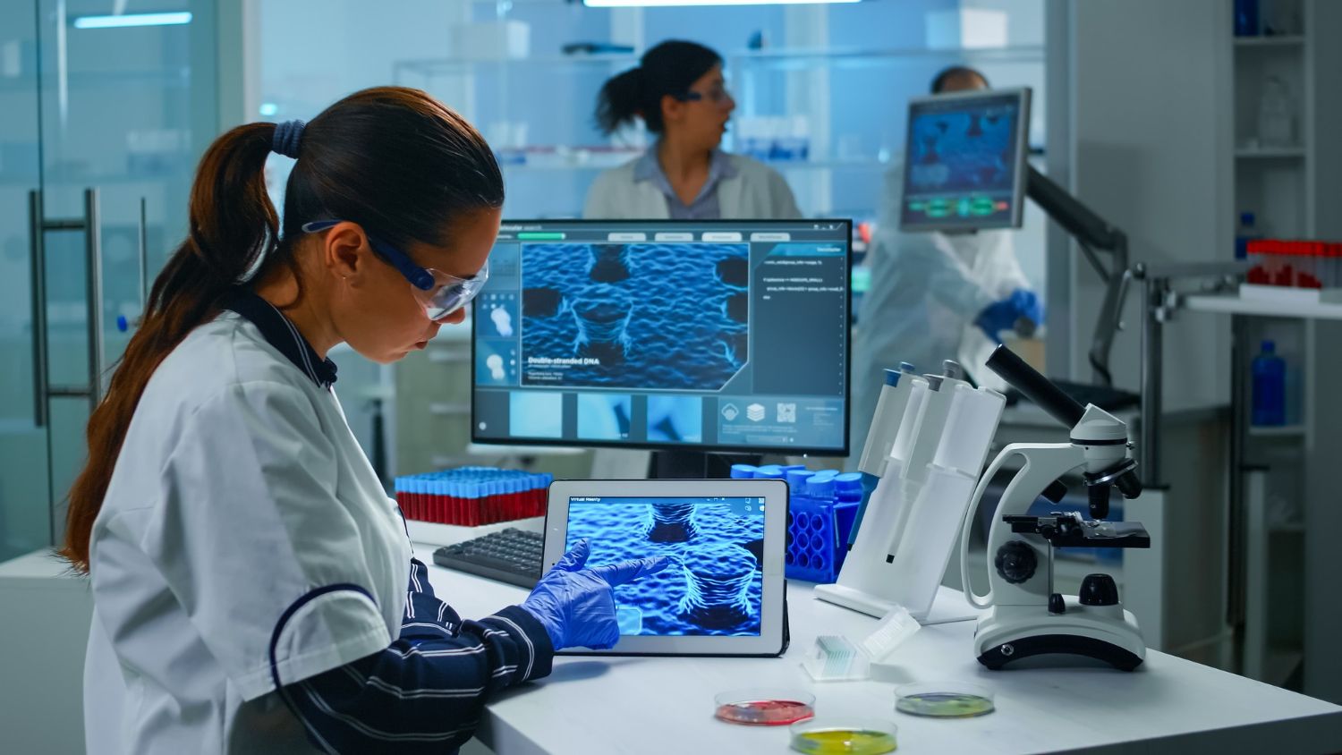 Healthcare and life sciences professionals in a clinical setting