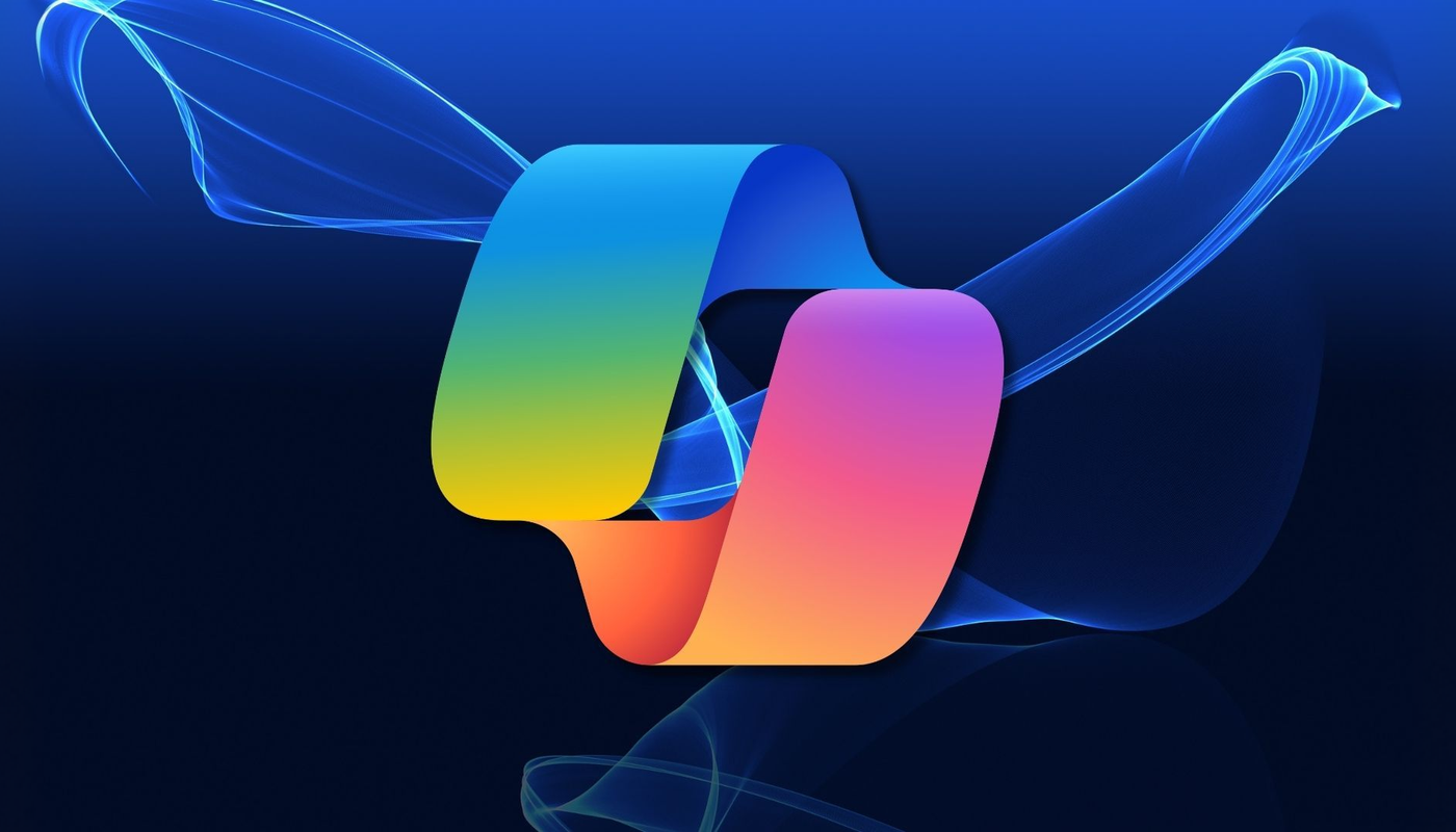 Microsoft Copilot logo on a dark background